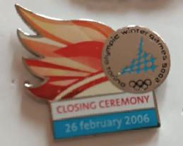 ХОККЕЙ ЗНАК ТУРИН ЗАКРЫТИЕ ОЛИМПИЙСКИЕ ИГРЫ 2006 TORINO CLOSING OLYMPIC GAME PIN 1