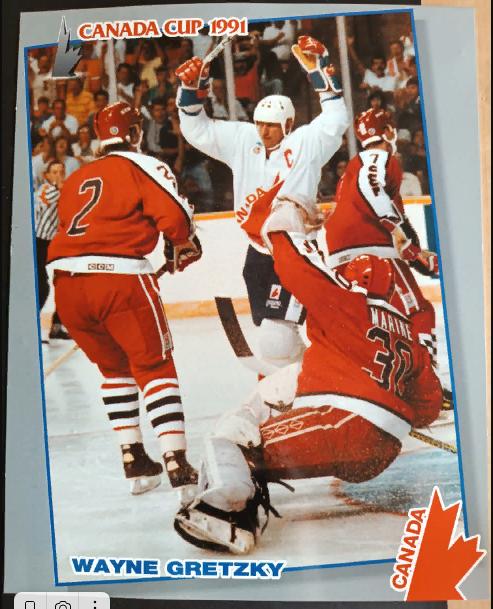 ХОККЕЙ ПОСТЕР НХЛ УЭЙН ГРЕТЦКИ КУБОК КАНАДЫ 1991 NHL CANADA CUP WAYNE GRETZKY 3