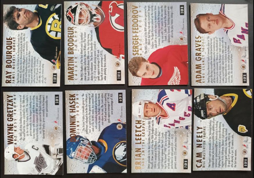 НАБОР КАРТОЧЕК НХЛ ULTRA FLEER 1994-95 NHL ALL STAR GAME HOCKEY CARD SET #1-8 1