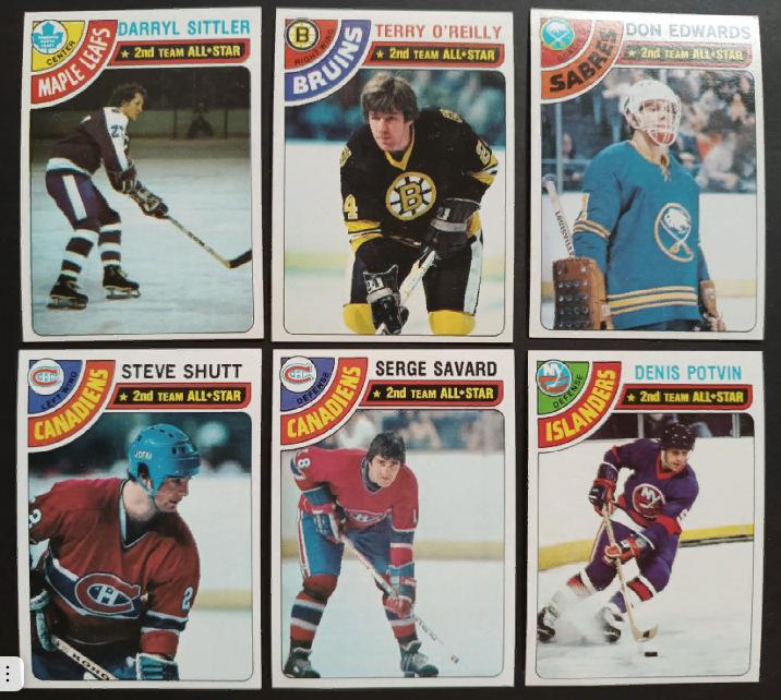 НАБОР КАРТОЧЕК НХЛ TOPPS 1978-79 NHL ALL STAR GAME 2ND TEAM HOCKEY CARD SET #1-6