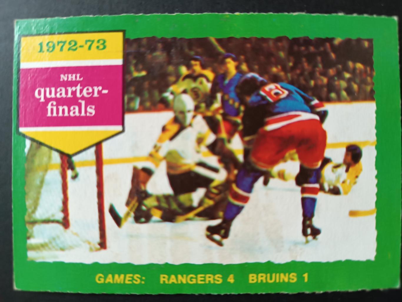 ХОККЕЙ КАРТОЧКА НХЛ O-PEE-CHEE 1973-74 NHL STANLEY CUP RANGERS BRUINS #194
