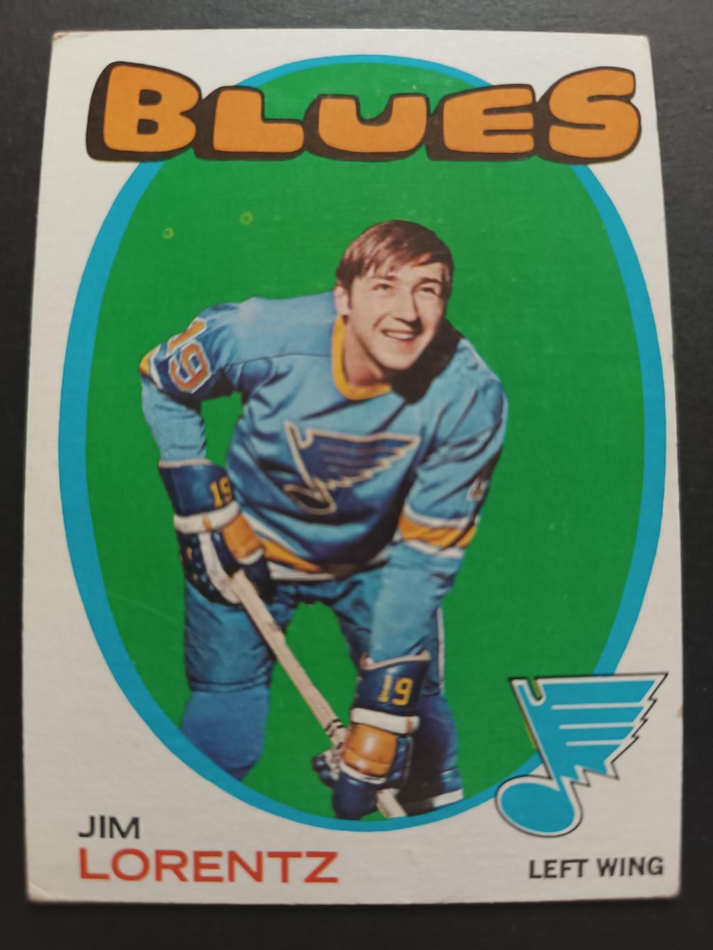 ХОККЕЙ КАРТОЧКА НХЛ TOPPS 1971-72 NHL JIM LORENTZ ST. LOUIS BLUES #13
