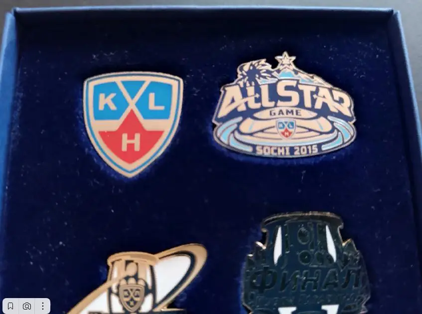 ХОККЕЙ НАБОР ЗНАЧКОВ КХЛ СОЧИ СЕЗОН 2014-2015 KHL OFFICIAL SEASON HOCKEY PIN #4 6