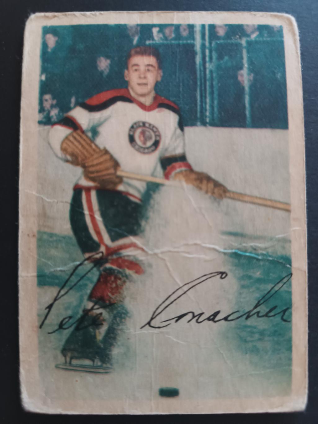 ХОККЕЙ КАРТОЧКА НХЛ PARKHURST 1953-1954 NHL PETE CONACHER CHICAGO #70