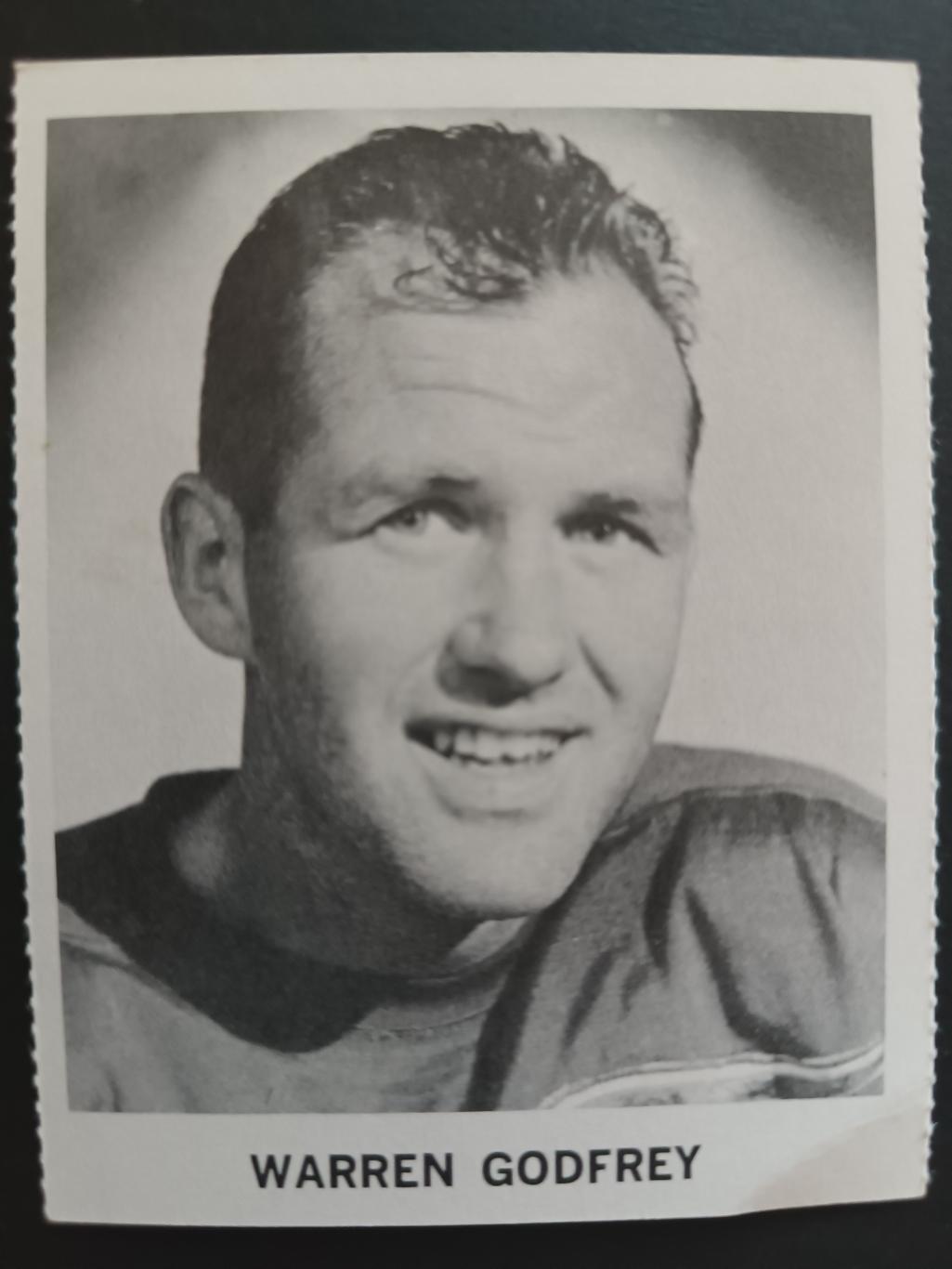 ХОККЕЙ КАРТОЧКА НХЛ COCA COLA 1965-66 NHL WARREN GODFREY DETROIT RED WINGS #-