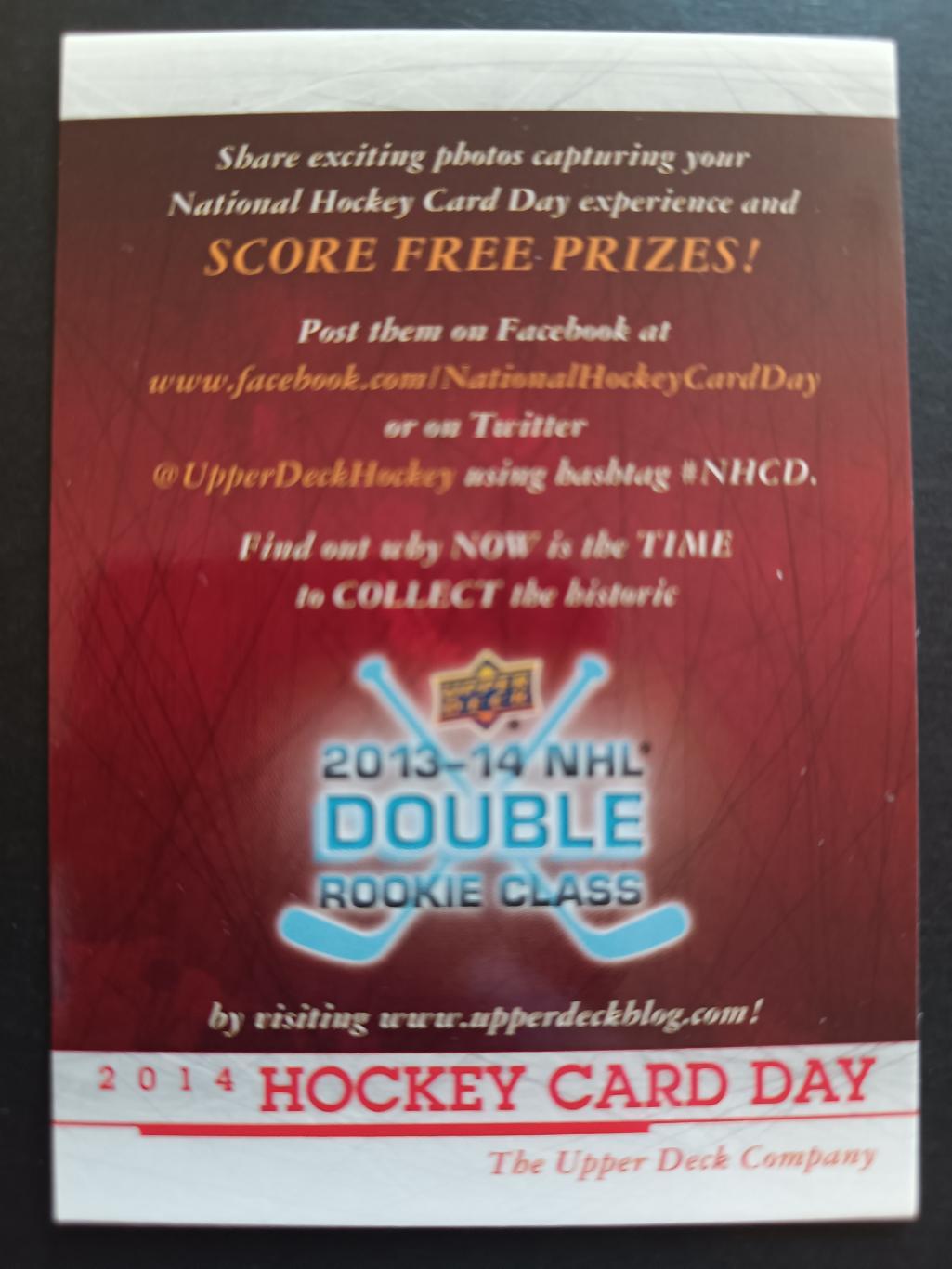 НАБОР КАРТОЧЕК НХЛ UPPER DECK 2014 NHL DOUBLE ROOKIE CLASS HOCKEY CARD DAY #1-22