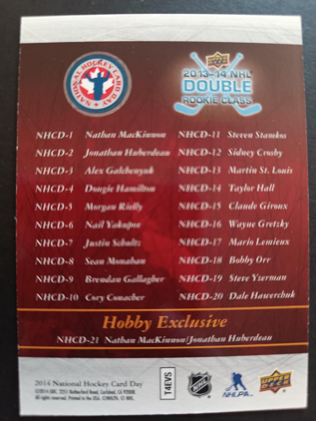 НАБОР КАРТОЧЕК НХЛ UPPER DECK 2014 NHL DOUBLE ROOKIE CLASS HOCKEY CARD DAY #1-22 6