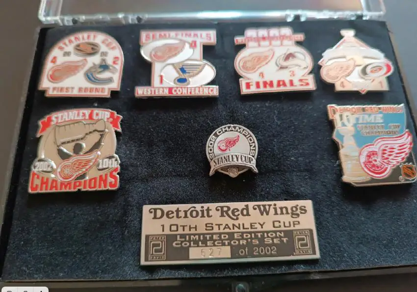 ХОККЕЙ НАБОР ЗНАЧКОВ НХЛ ДЕТРОЙТ СТЭНЛИ КАП 2002 NHL DETROIT STANLEY CUP #8