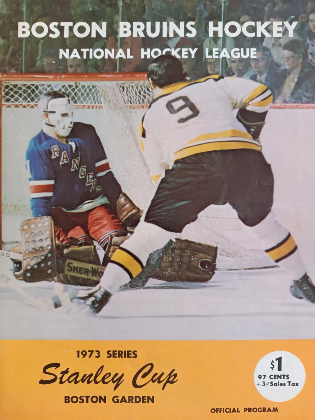 ПРОГРАММА МАТЧА НХЛ БОСТОН РЭЙНДЖЕРС 1973 DEC.25 BOSTON VS. RANGERS STANLEY CUP