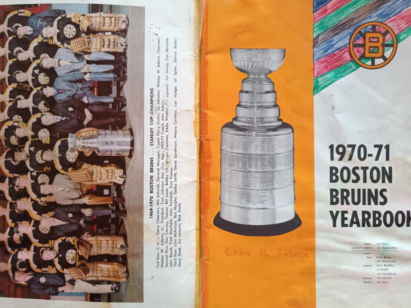 ХОККЕЙ АЛЬБОМ ЕЖЕГОДНИК НХЛ БОСТОН БРЮИНЗ 1970-71 NHL YEARBOOK BOSTON BRUINS 1