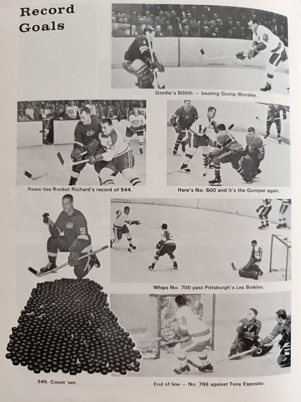 ХОККЕЙ КНИГА АЛЬБОМ НХЛ ГОРДИ ХОУ 786 ГОЛ NHL 1972 GORDIE HOWE 786 CAREER GOALS 2