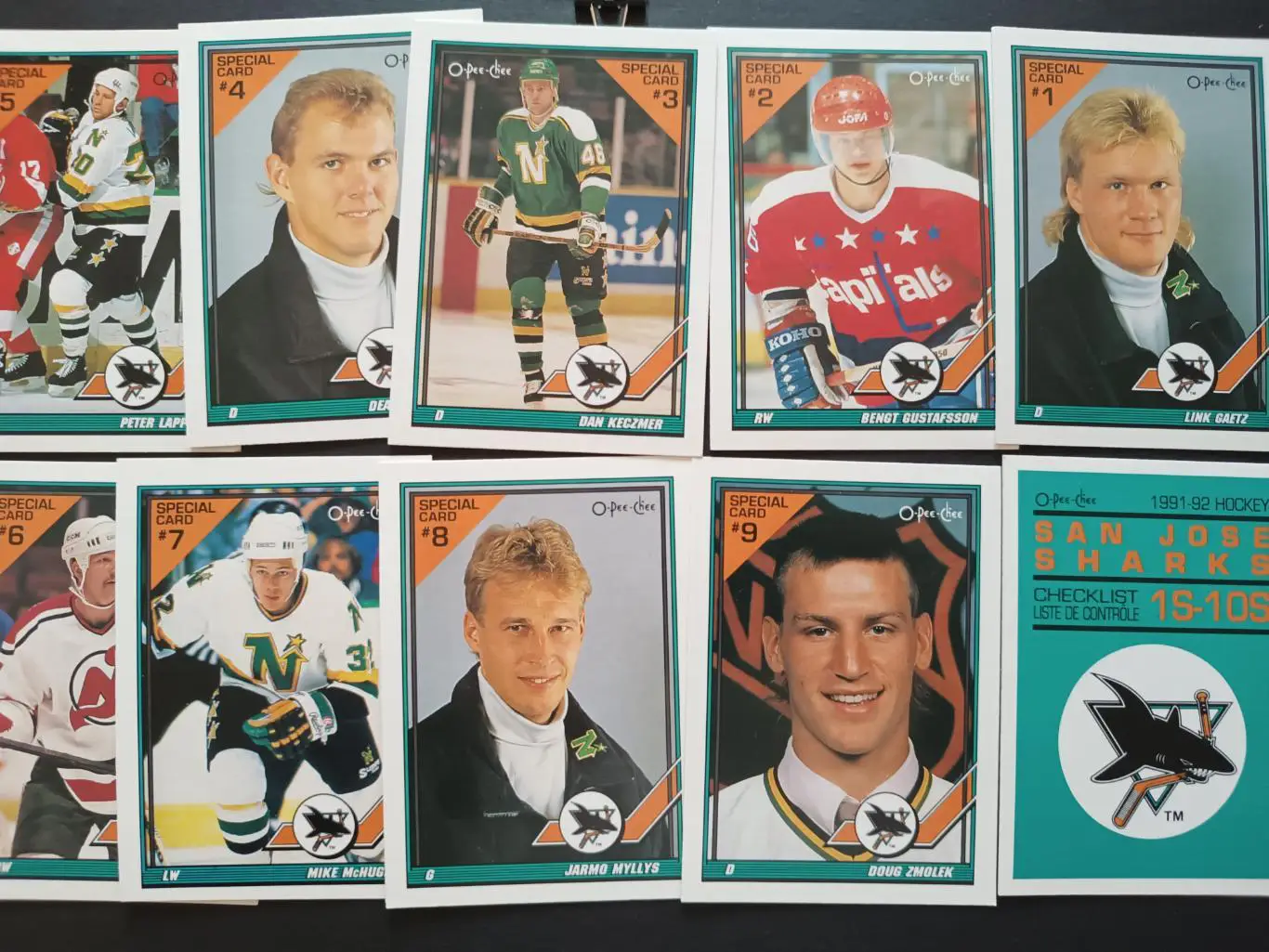 ХОККЕЙ НАБОР КАРТОЧЕК НХЛ O-PEE-CHEE 1991-92 NHL HOCKEY CARD SPECIAL SET #1S-10S