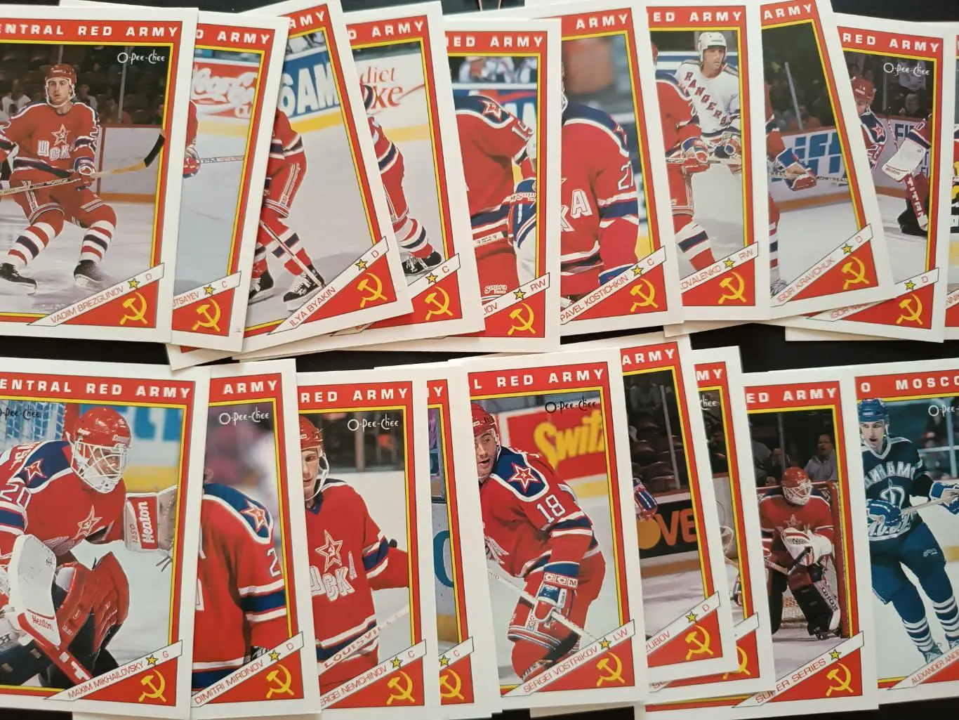 ХОККЕЙ НАБОР КАРТОЧЕК НХЛ O-PEE-CHEE 1991-92 NHL HOCKEY CARD RED ARMY #11R-66R