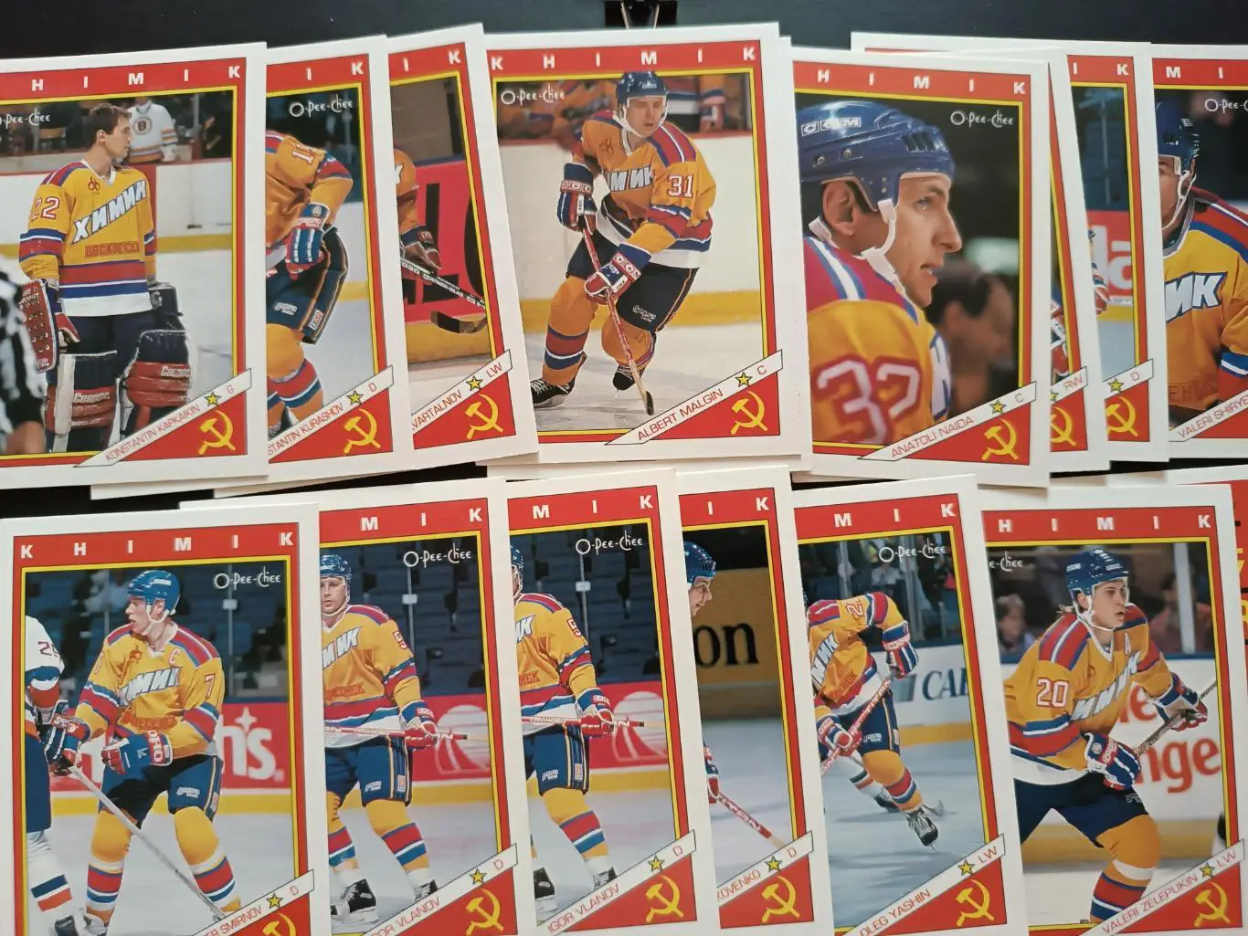 ХОККЕЙ НАБОР КАРТОЧЕК НХЛ O-PEE-CHEE 1991-92 NHL HOCKEY CARD RED ARMY #11R-66R 2