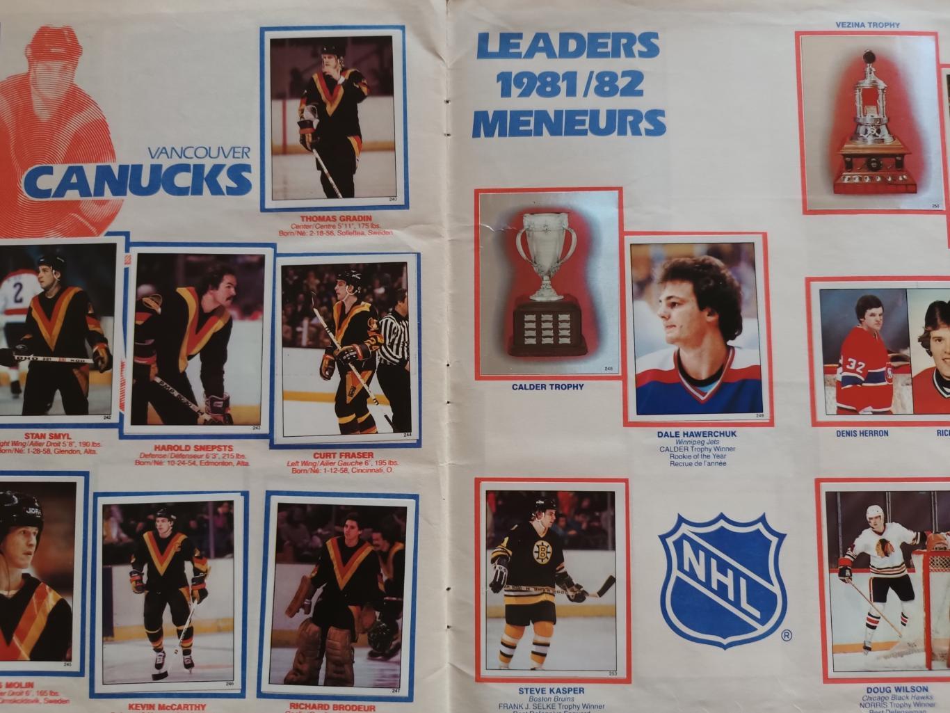 ХОККЕЙ АЛЬБОМ НАКЛЕЕК НХЛ О ПИИ ЧИИ 1982 NHL O-PEE-CHEE STICKER ALBUM 7
