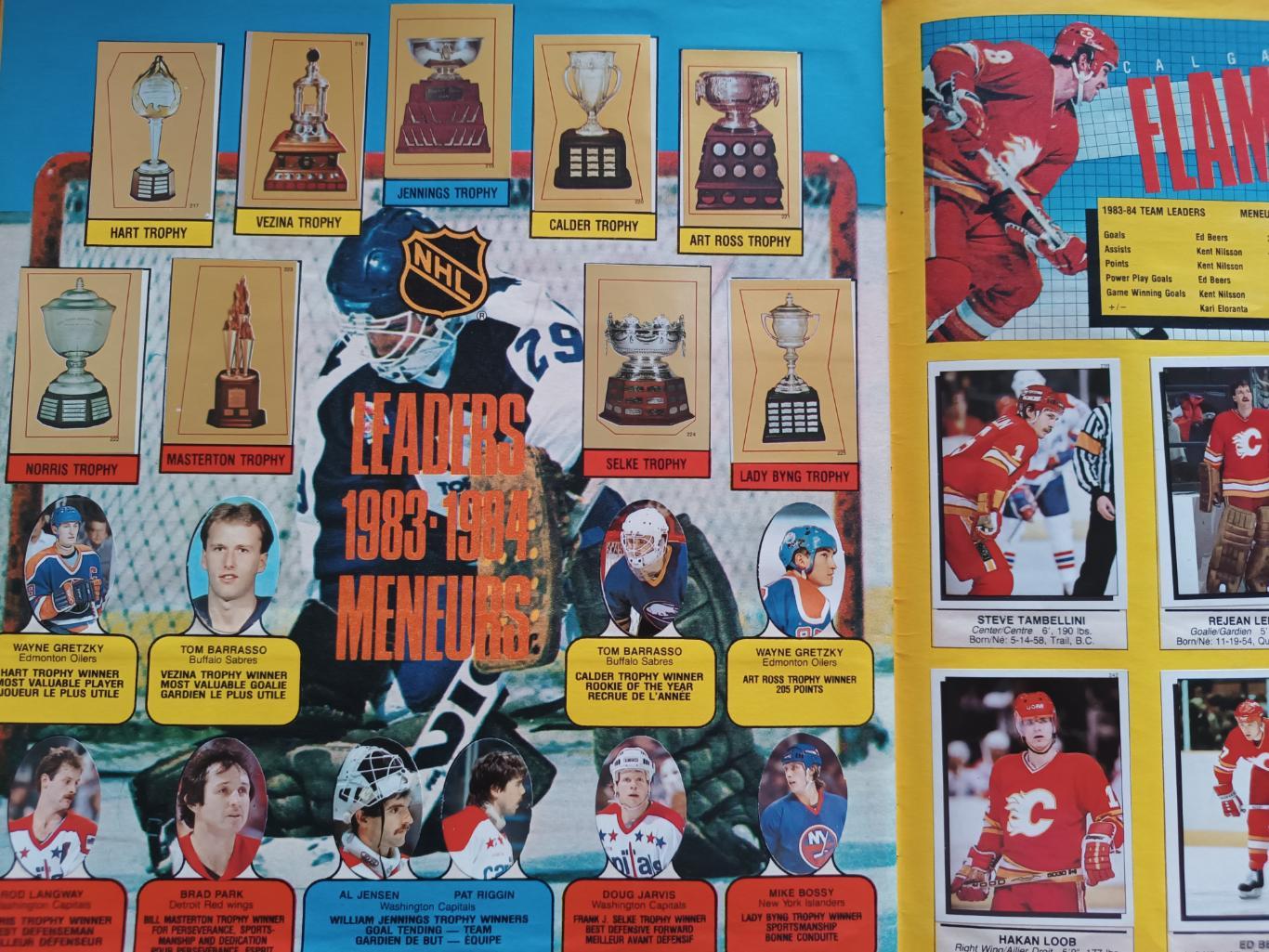 ХОККЕЙ АЛЬБОМ НАКЛЕЕК НХЛ О ПИИ ЧИИ 1984 NHL O-PEE-CHEE STICKER ALBUM 6