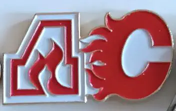 ХОККЕЙ ЗНАK НХЛ АТЛАНТА КАЛГАРИ ФЛЭЙМС 1980 NHL CALGARY FLAMES ATLANTA PIN 1