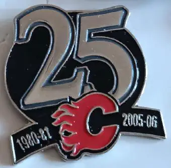ХОККЕЙ ЗНАK НХЛ 25 ЛЕТ КАЛГАРИ ФЛЭЙМС 1980-2005 NHL ANNIVERSARY CALGARY FLAMES 1