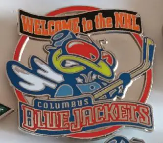 ХОККЕЙ ЗНАK НХЛ КОЛАМБУС 2000-2001 NHL COLUMBUS BLUE JACKETS WELCOME PIN