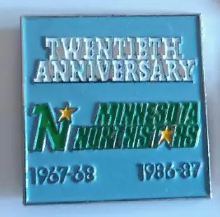 ХОККЕЙ ЗНАK НХЛ 20 ЛЕТ МИННЕСОТА 1967-1986 NHL 20 YEAR MINNESOTA NORD STARS PIN