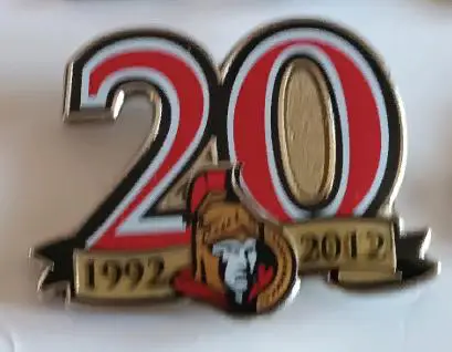 ХОККЕЙ ЗНАK НХЛ 20 ЛЕТ ОТТАВА СЕНАТОРС 1992-2012 NHL ANNIVERSARY OTTAWA SENSTORS 1