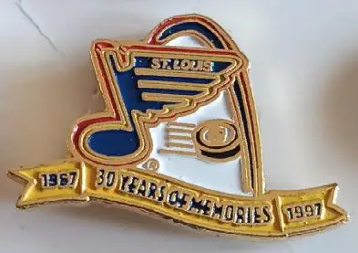 ХОККЕЙ ЗНАK НХЛ 20 ЛЕТ СЕНТ ЛУИС БЛЮЗ 1967-1987 NHL ANNIVERSARY ST. LOUIS BLUES