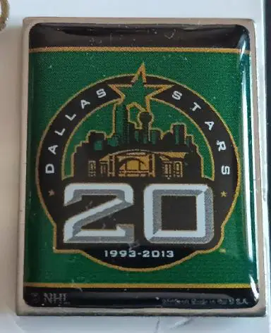 ХОККЕЙ ЗНАK НХЛ 20 ЛЕТ ДАЛЛАС СТАРС 1993-2013 NHL DALLAS STARS ANNIVERSARY PIN