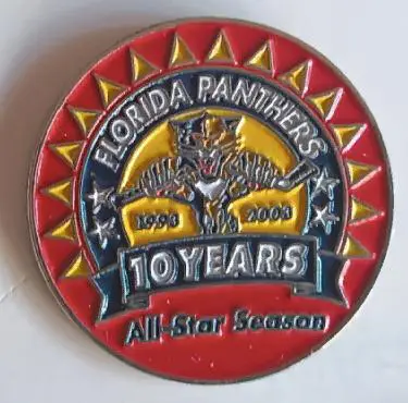 ХОККЕЙ ЗНАK НХЛ 10 ЛЕТ ФЛОРИДА ПАНТЕРС 1993-03 NHL ANNIVERSARY FLORIDA PANTHERS 1