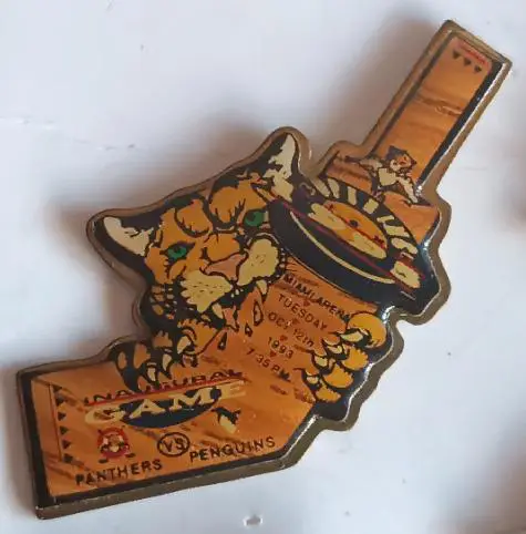 ХОККЕЙ ЗНАK НХЛ 1 ИГРА ПАНТЕРЫ ПИНГВИНЫ 1993 NHL PANTHERS VS. PENGUINS INAUGURAL