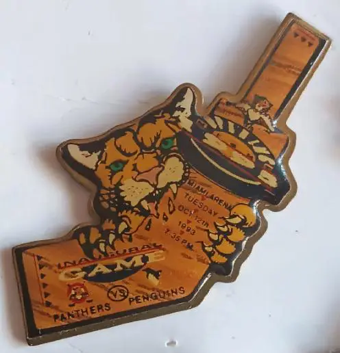 ХОККЕЙ ЗНАK НХЛ 1 ИГРА ПАНТЕРЫ ПИНГВИНЫ 1993 NHL PANTHERS VS. PENGUINS INAUGURAL 1