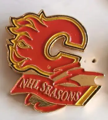 ХОККЕЙ ЗНАK НХЛ 15 ЛЕТ КАЛГАРИ ФЛЭЙМС 1980-1995 NHL ANNIVERSARY CALGARY FLAMES 1