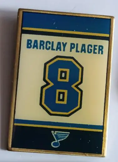 ХОККЕЙ ЗНАK НХЛ БЛЮЗ БЕРКЛИ ПЛЭГЕР NHL BARCLAY PLAGER BLUES RETIREMENT #8 PIN