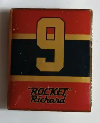 ХОККЕЙ ЗНАK НХЛ БАННЕР РАКЕТА МАРИС РИШАР NHL ROCKET MAURICE RICHARD #9 PIN