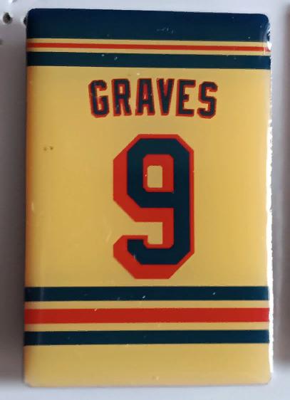 ХОККЕЙ ЗНАK НХЛ РЭЙДНЖЕРС АДАМ ГРЭЙВС NHL RANGERS ADAM GRAVES #9 PIN 1