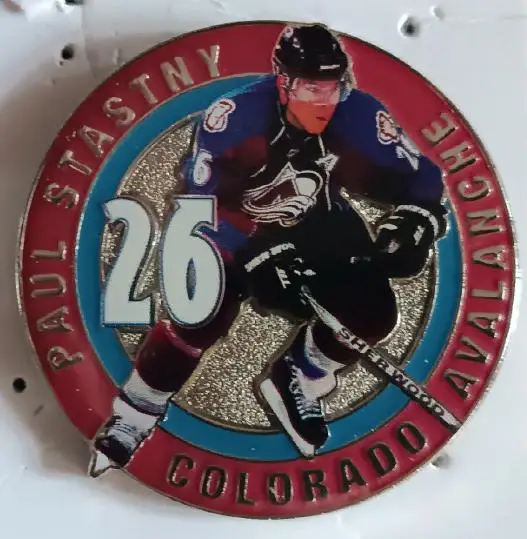 ХОККЕЙ ЗНАK НХЛ КОЛОРАДО ПОЛ ШТЯСТНЫ NHL COLORADO AVALANCHE PAUL STASTNY #26 PIN 1