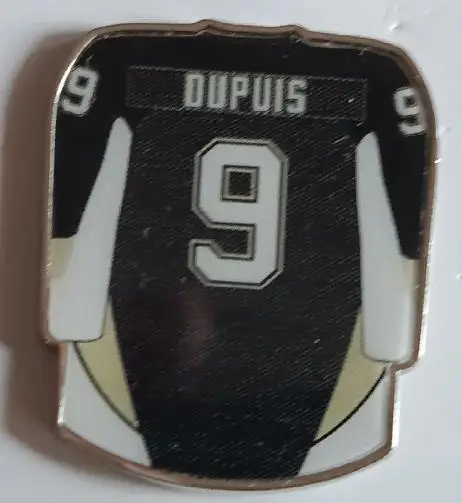 ХОККЕЙ ЗНАK НХЛ ПИТТСБУРГ ДЖЕРСИ ДЮПЮИ NHL PITTSBURGH PASKAL DUPUIS #9 PIN 1