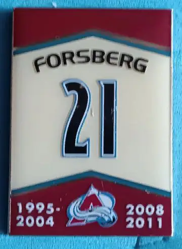 ХОККЕЙ ЗНАK НХЛ КОЛОРАДО ПЕТЕР ФОРСБЕРГ NHL COLORADO AVALANCHE PETER FORSBERG#21