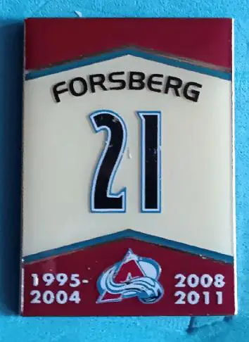 ХОККЕЙ ЗНАK НХЛ КОЛОРАДО ПЕТЕР ФОРСБЕРГ NHL COLORADO AVALANCHE PETER FORSBERG#21 1