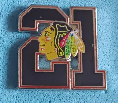 ХОККЕЙ ЗНАK НХЛ ЧИКАГО СТЭН МИКИТА NHL CHICAGO STAN MIKITA RETIREMENT #21 PIN 1