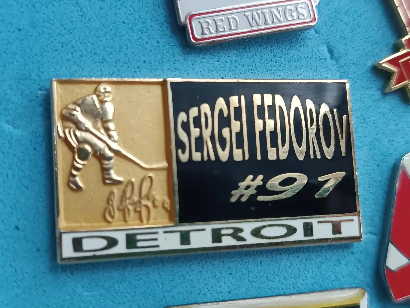 ХОККЕЙ ЗНАK НХЛ ДЕТРОЙТ ДЖЕРСИ СЕРГЕЙ ФЕДОРОВ NHL JERSEY SERGEI FEDOROV #91 PIN 3