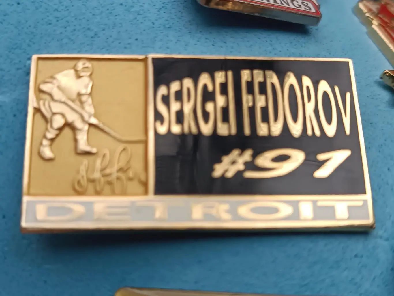 ХОККЕЙ ЗНАK НХЛ ДЕТРОЙТ ДЖЕРСИ СЕРГЕЙ ФЕДОРОВ NHL JERSEY SERGEI FEDOROV #91 PIN 5
