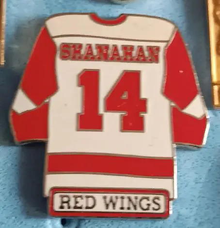 ХОККЕЙ ЗНАK НХЛ ДЕТРОЙТ ДЖЕРСИ БРЭНДОН ШЭНЭХЭН NHL JERSEY NIKLAS LIDSTROM #5 PIN 1