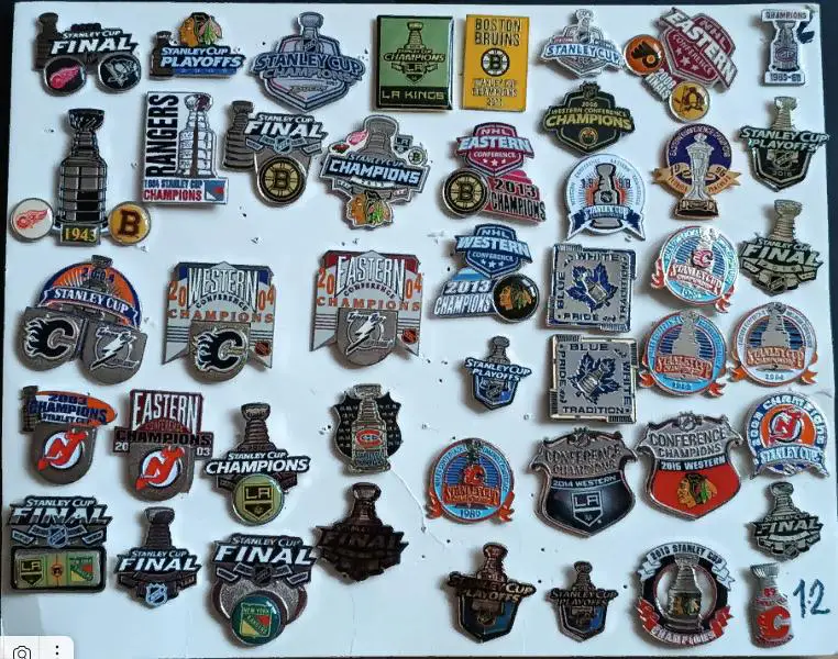 ЗНАK НХЛ ФИНАЛ СТЭНЛИ ДЕТРОЙТ БОСТОН 1943 NHL STANLEY CUP DETROIT BOSTON PIN 2