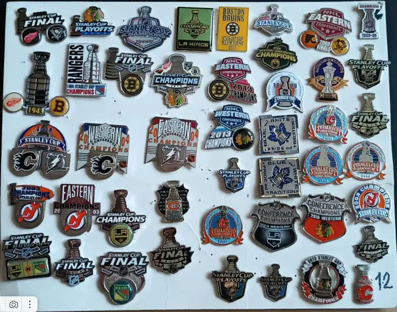 ЗНАK НХЛ ФИНАЛ СТЭНЛИ ДЕТРОЙТ БОСТОН 1943 NHL STANLEY CUP DETROIT BOSTON PIN 3