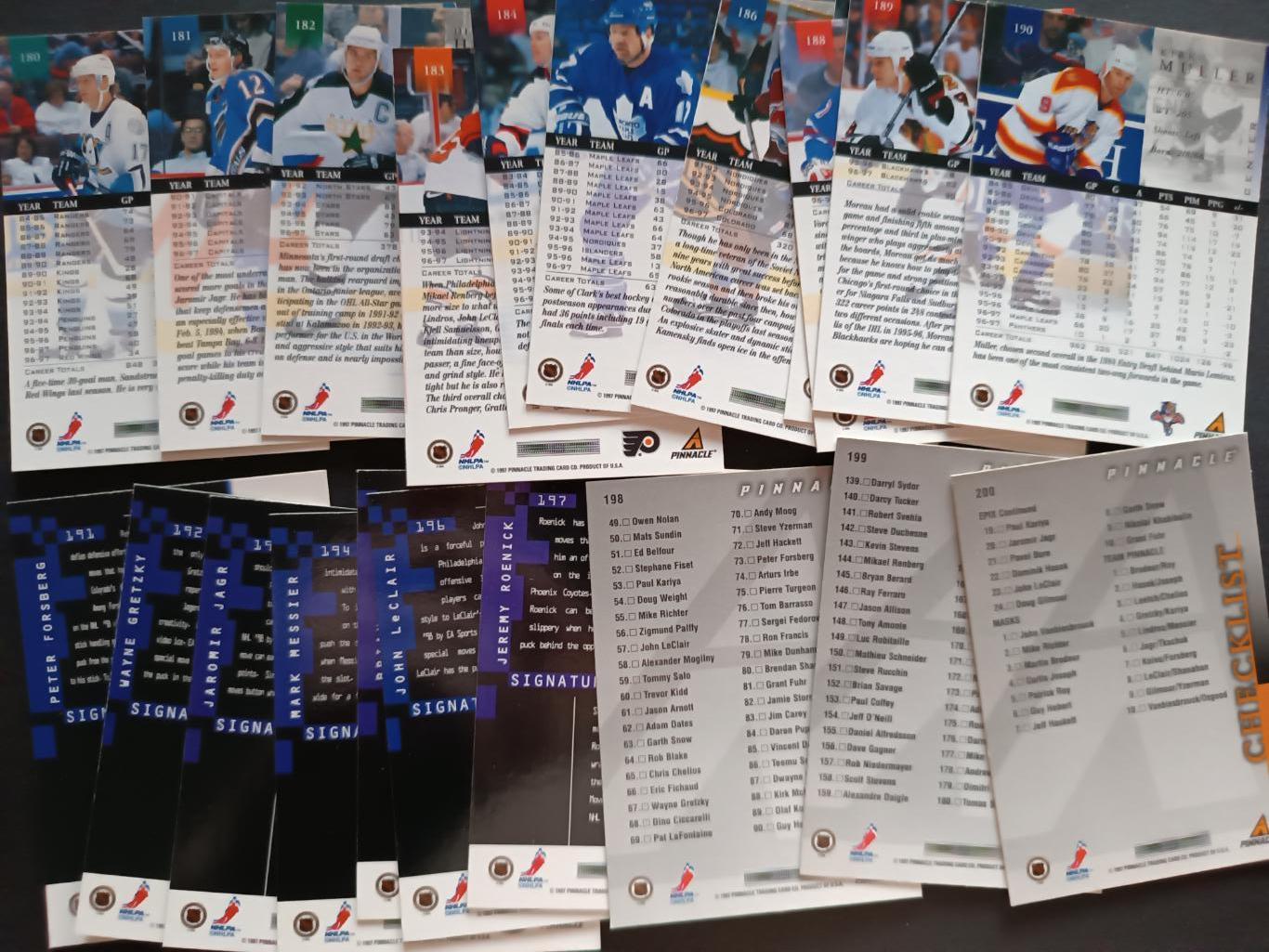 ХОККЕЙ НАБОР КАРТОЧЕК НХЛ ПИННЕКЛ 1997-98 NHL PINNACLE CARD FULL SET #1-200 3