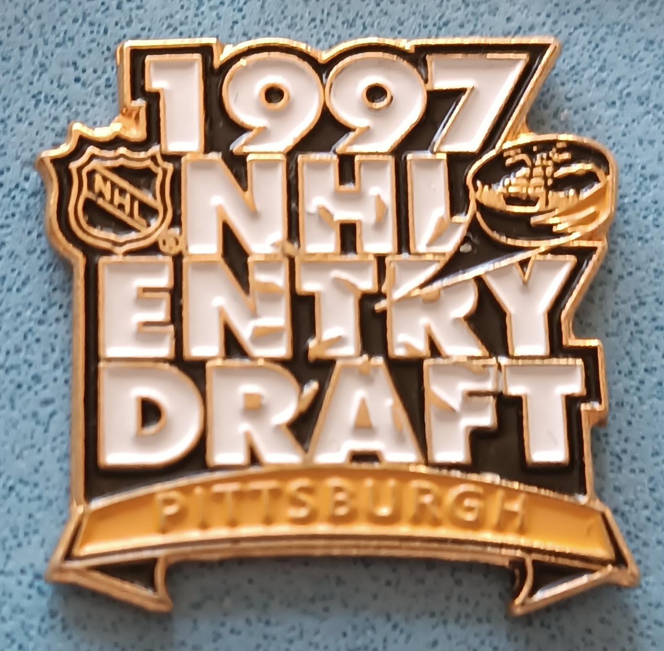 ЗНАК ХОККЕЙ НХЛ ДРАФТ ПИТТСБУРГ 1997 NHL DRAFT PITTSBURGH PIN