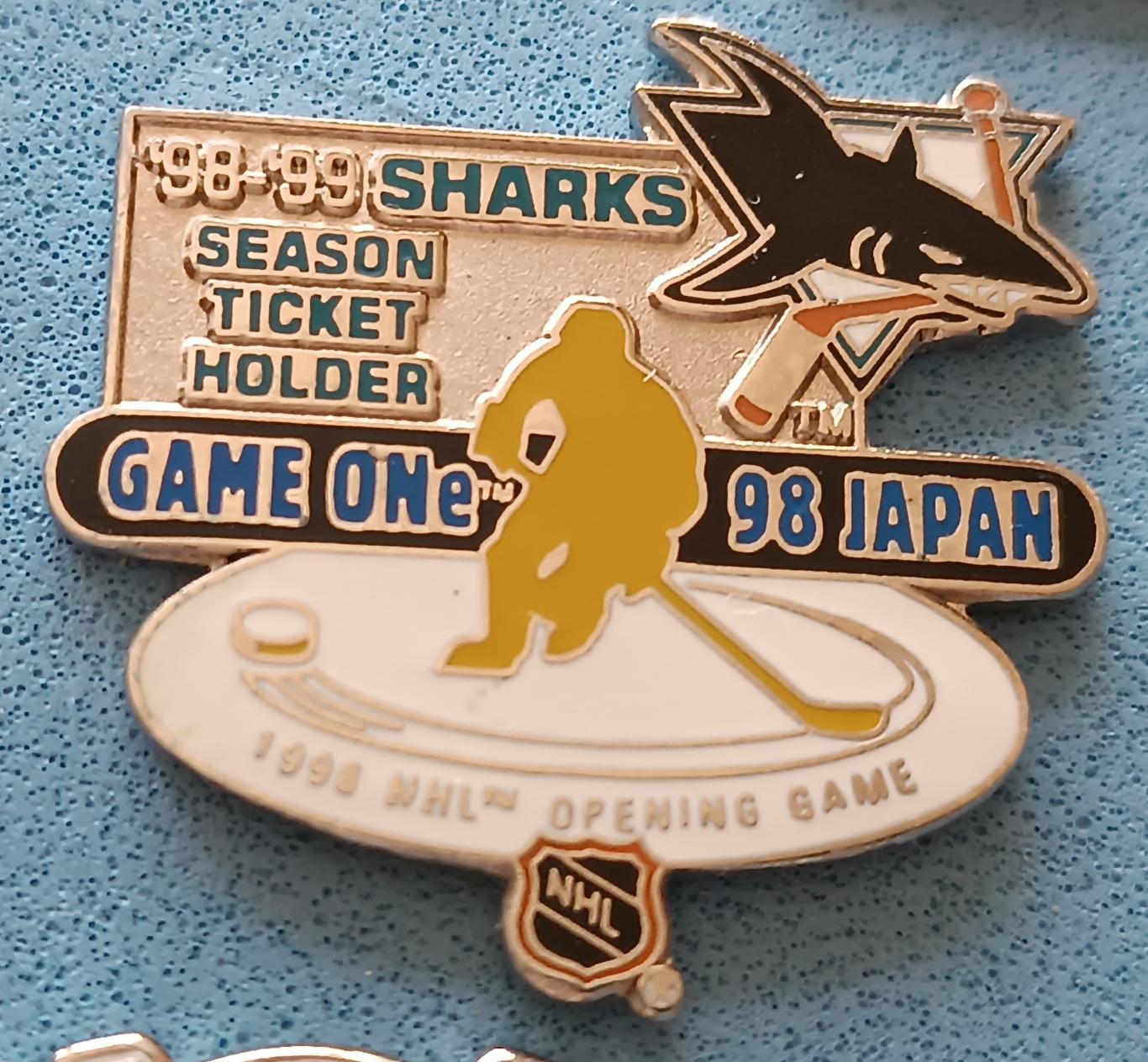 ЗНАЧОК НХЛ СЕЗОН АБОНЕМЕНТ ШАРКС 1998-99 NHL TICKET HOLDER SAN JOSE SHARKS PIN