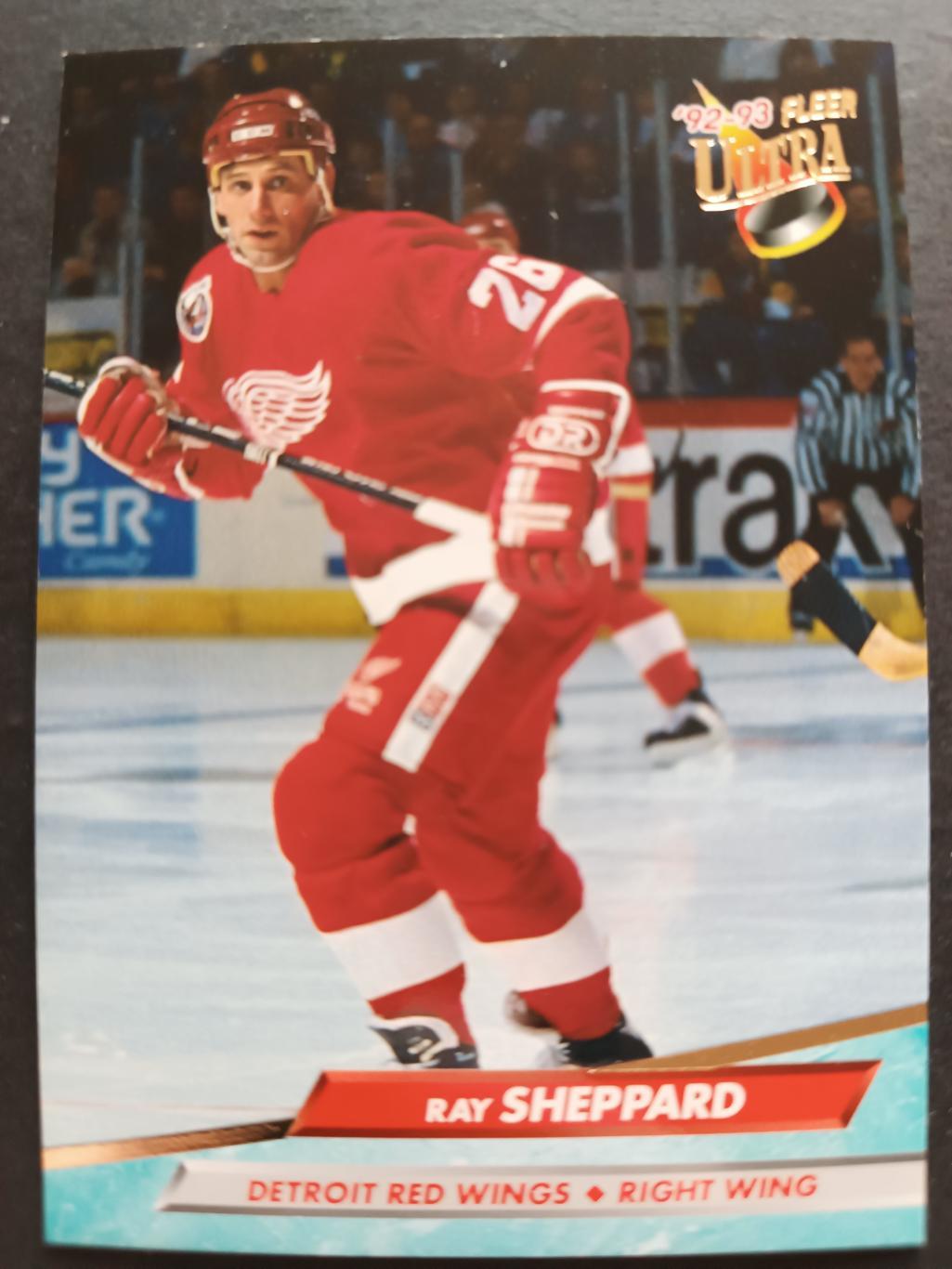 ХОККЕЙ КАРТОЧКА НХЛ FLEER ULTRA 1992-93 NHL RAY SHEPARD DETROIT RED WINGS #289