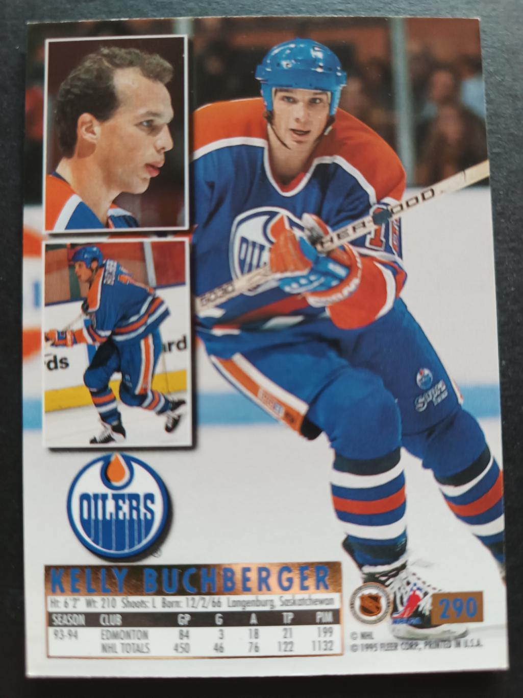 ХОККЕЙ КАРТОЧКА НХЛ FLEER ULTRA 1994-95 NHL KELLY BUCHBERGER EDMONTON #290 1