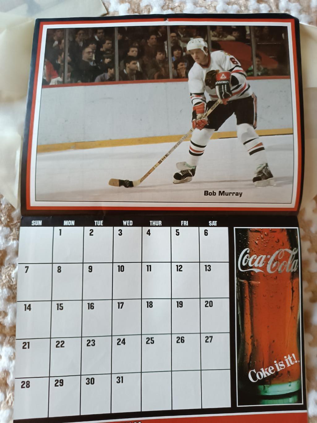 ХОККЕЙ КАЛЕНДАРЬ ЧИКАГО БЛЭКХОУКС НХЛ 1984-85 NHL CHICAGO BLACK HAWKS CALENDAR 1